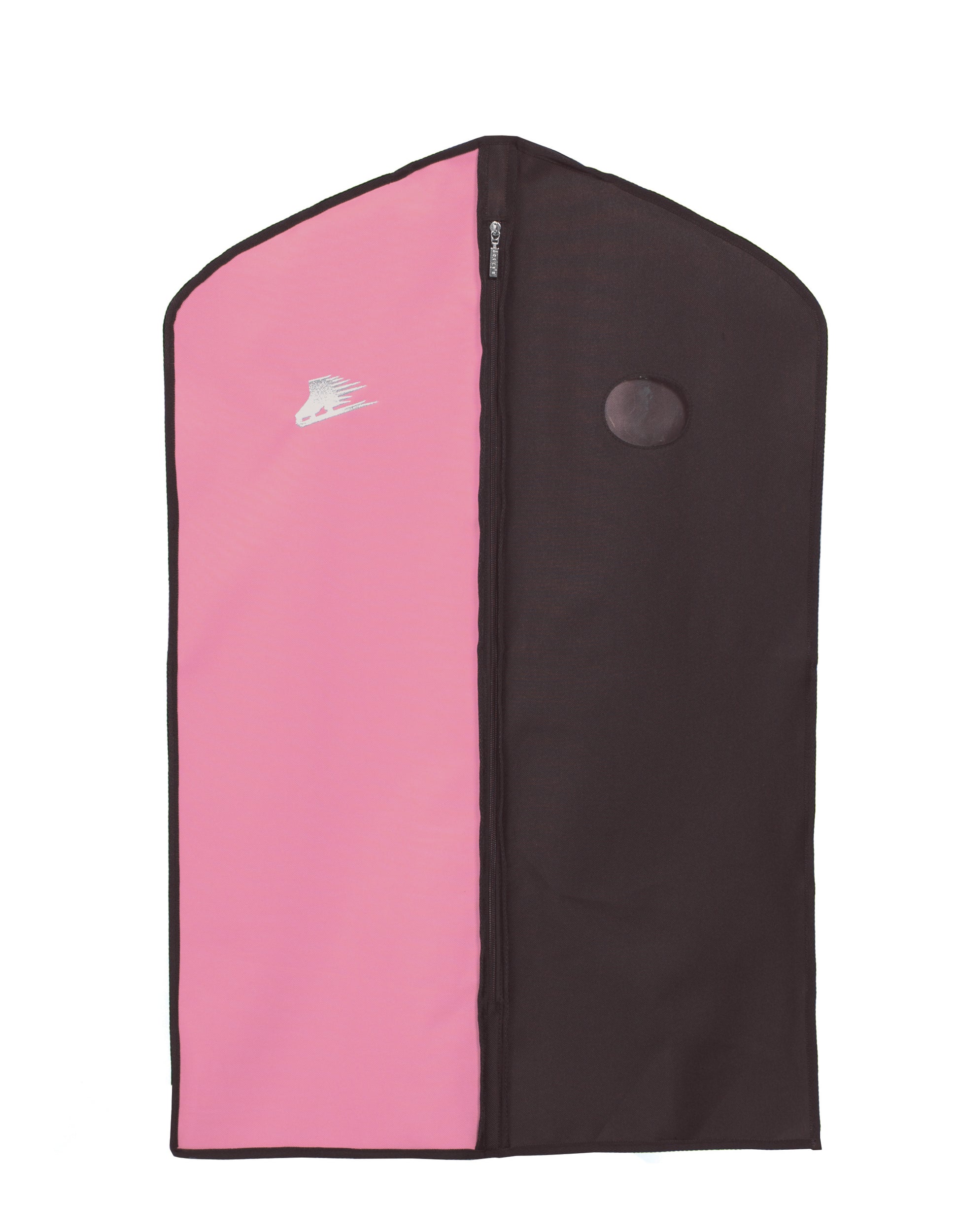 a pink piece of luggage sitting on a black surface 