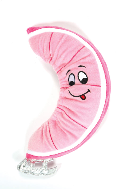 a close up of a pink and pink frisbee