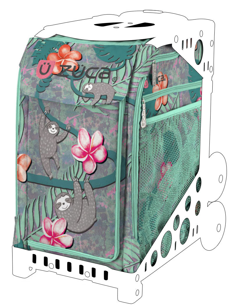 a suitcase with a picture of a cat on it 