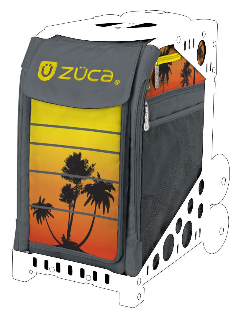 a suitcase with a drawing on it