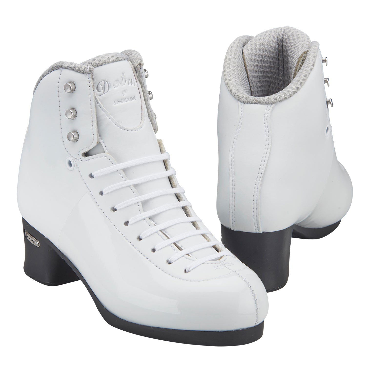 a close up of a pair of white shoes 